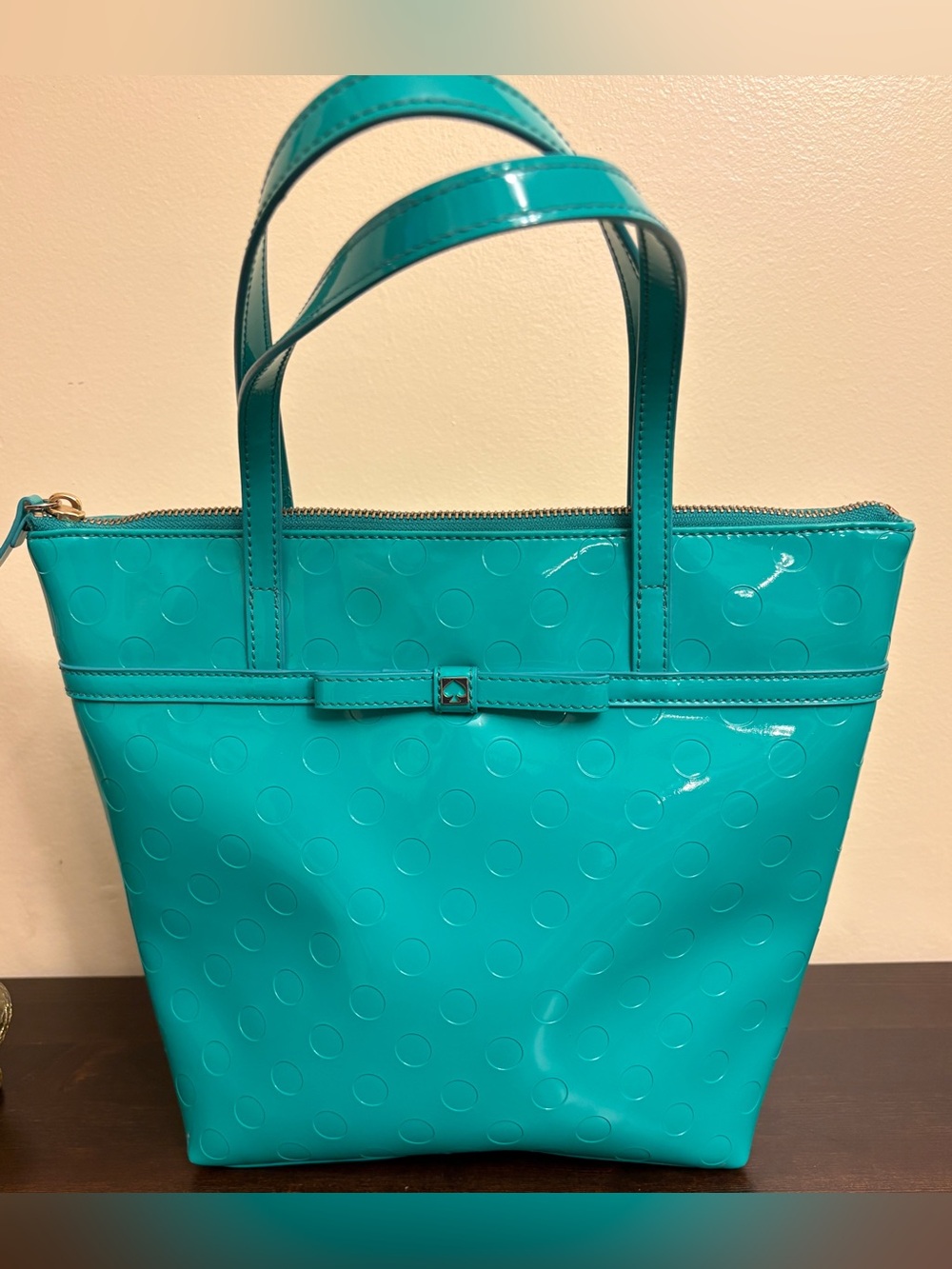 Kate Spade Camellia Street Jeralyn Patent Tote Bright Turquoise